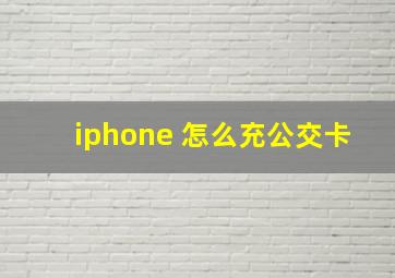 iphone 怎么充公交卡